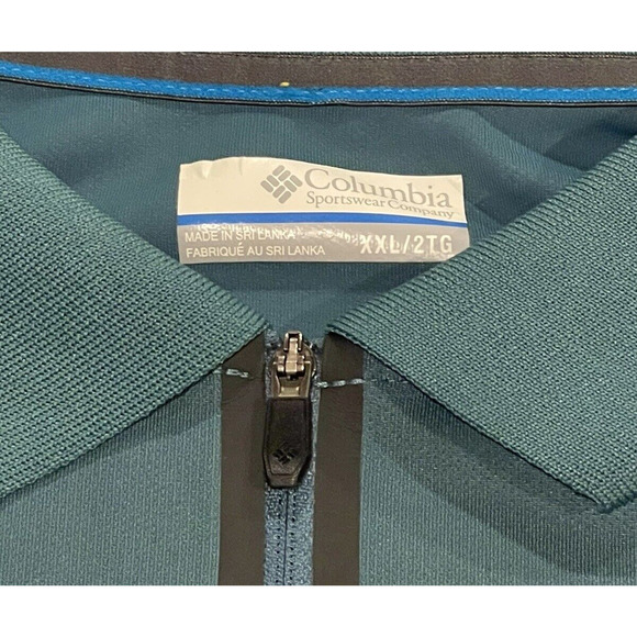 Columbia Omni Freeze Shirt Mens Large Teal 1/4 Zip Short Sleeve Polo Active - Picture 6 of 10